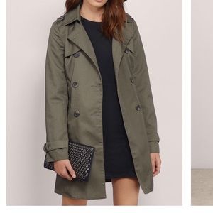 Olive green trench coat